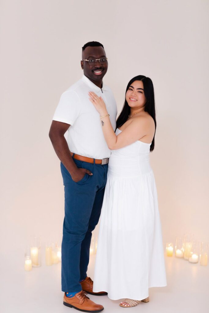 Surprise wedding proposal in studio at Jax Mini Sessions Studio