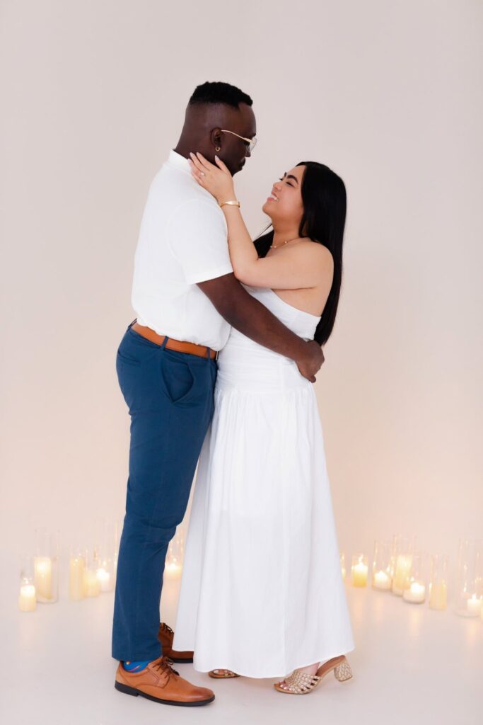 Surprise wedding proposal in studio at Jax Mini Sessions Studio