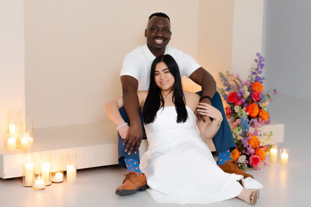 Surprise wedding proposal in studio at Jax Mini Sessions Studio