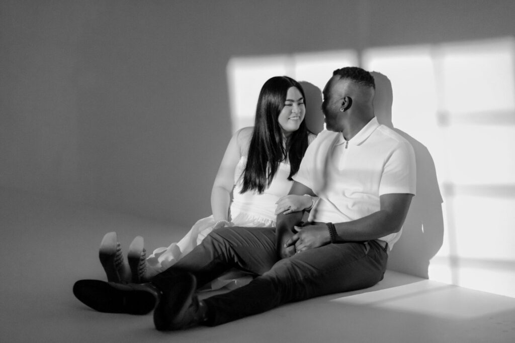 Surprise wedding proposal in studio at Jax Mini Sessions Studio