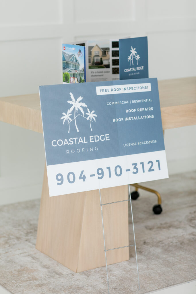 jacksonville roofing company lawn sign