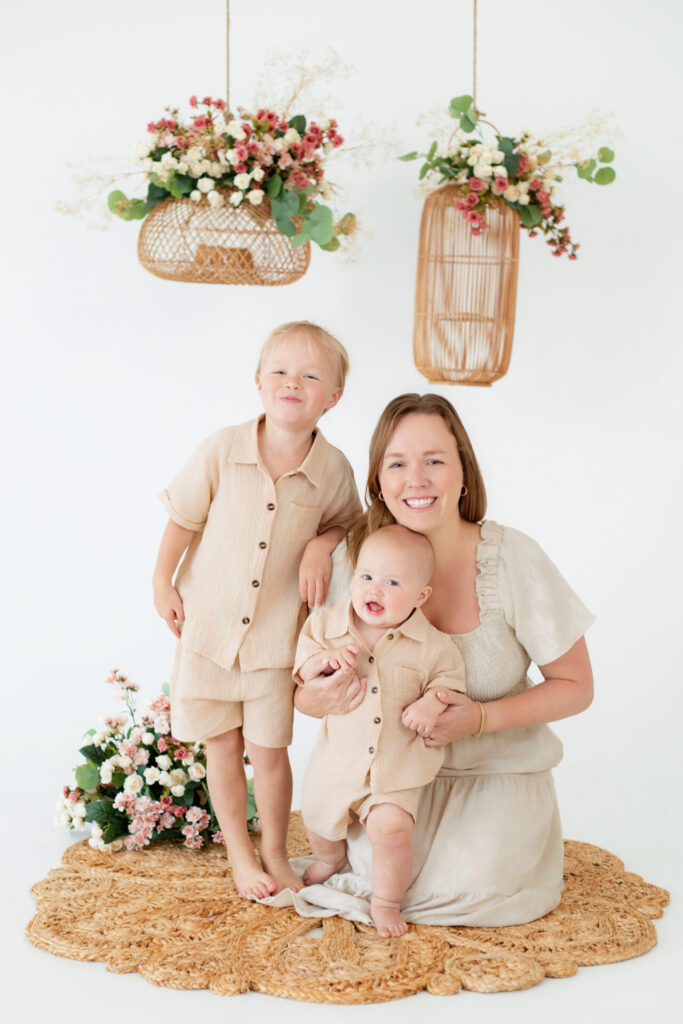 Mother's Day photo session natural light studio Jacksonville mom and toddlers
