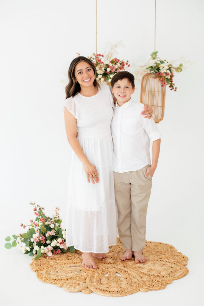 Mother’s Day mini photo session in Jacksonville FL photography studio with mom and son