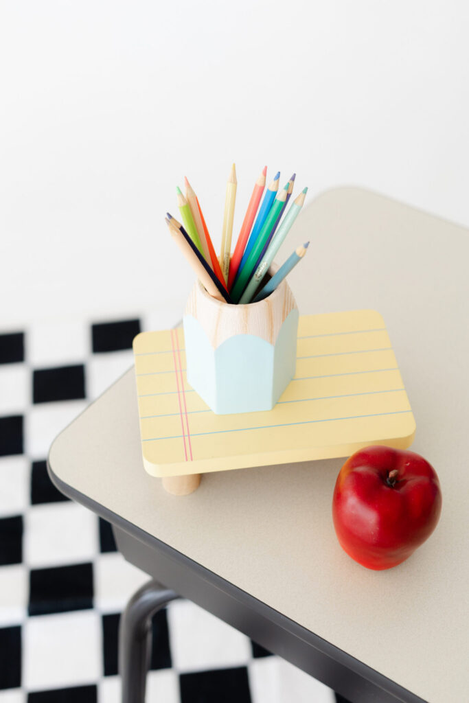First day of school photos with vintage classroom setup in Jacksonville, FL