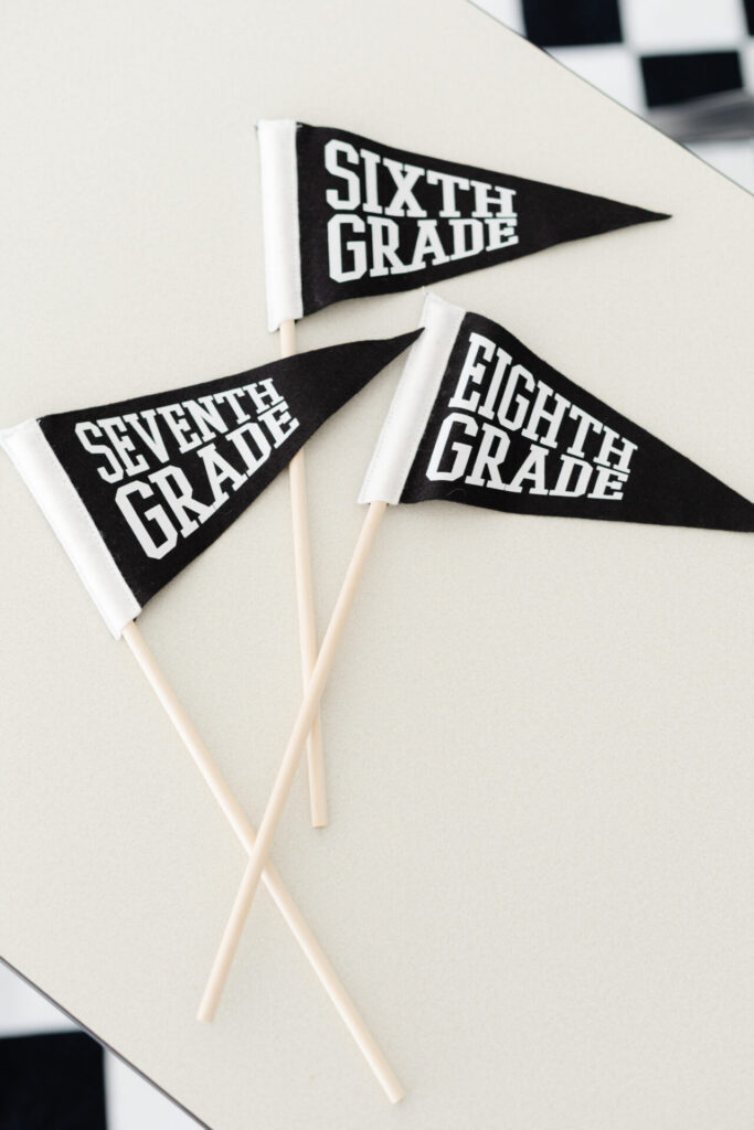 Middle school pennant flags for back for school photos in Jacksonville