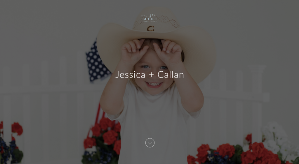 Desktop view of online client photo gallery showing initial gallery landing page before entering the full gallery.