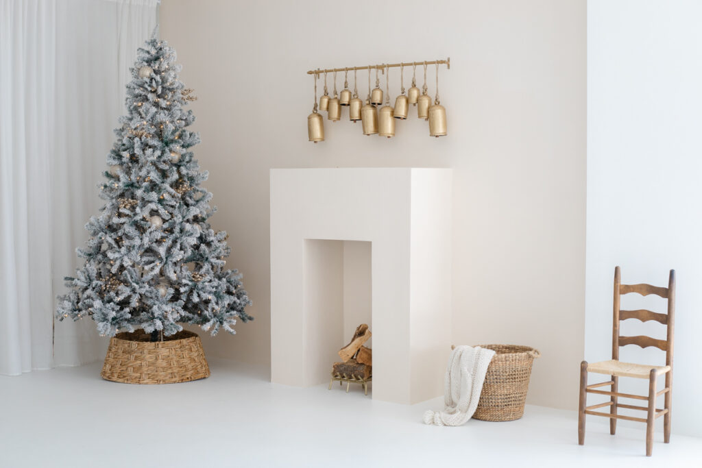 Christmas mini session fireplace installation in Jacksonville Florida at Jax Mini Sessions Studio