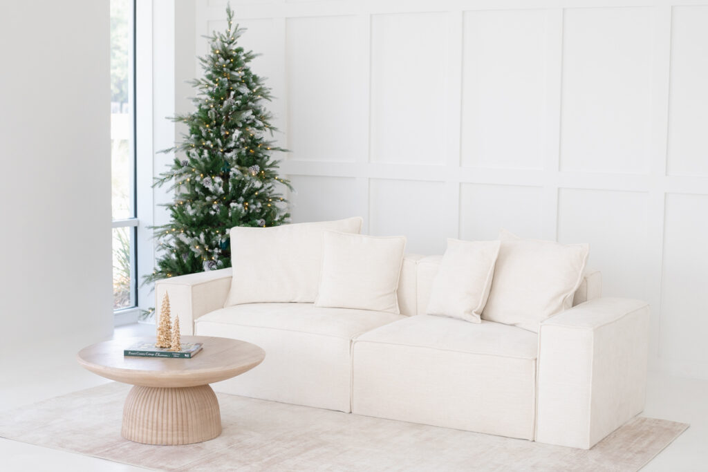 Christmas mini session living room installation in Jacksonville Florida at Jax Mini Sessions Studio